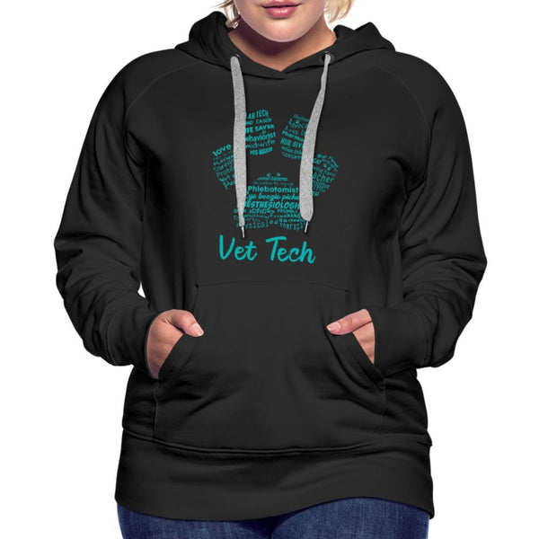 Vet Tech Pawprint Teal Women’s Premium Hoodie-Women’s Premium Hoodie | Spreadshirt 444-I love Veterinary