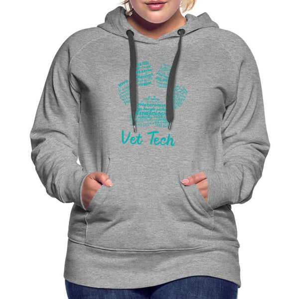 Vet Tech Pawprint Teal Women’s Premium Hoodie-Women’s Premium Hoodie | Spreadshirt 444-I love Veterinary