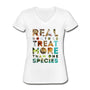 Real doctors treat more than one species Women's V-Neck T-Shirt-Women's V-Neck T-Shirt | Fruit of the Loom L39VR-I love Veterinary