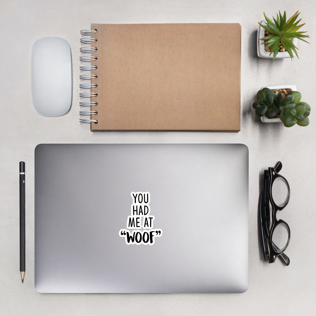 You Had Me At Woof Bubble-free stickers-Kiss-Cut Stickers-I love Veterinary
