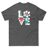 Your name embroidered on the front + Design printed on the back Unisex classic tee-Unisex T-shirt | Gildan 5000-I love Veterinary