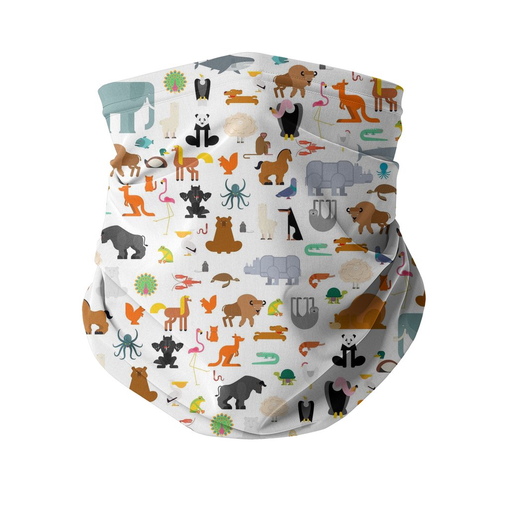 Zoo Pattern Sublimation Neck Gaiter-Sublimation Neck Gaiter-I love Veterinary