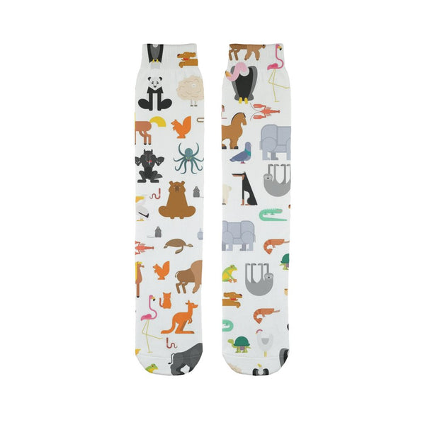 Zoo Pattern Sublimation Tube Sock-Sublimation Sock-I love Veterinary